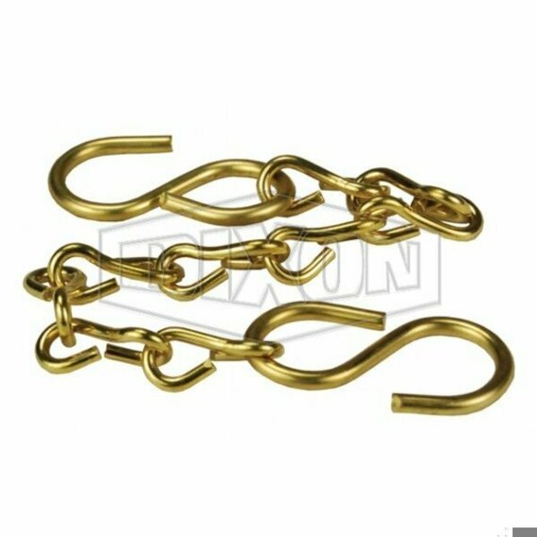 Dixon Jack Chain with S-Hook, 12 in L, 14-5/16 in OAL, Brass, Domestic CH-B-12